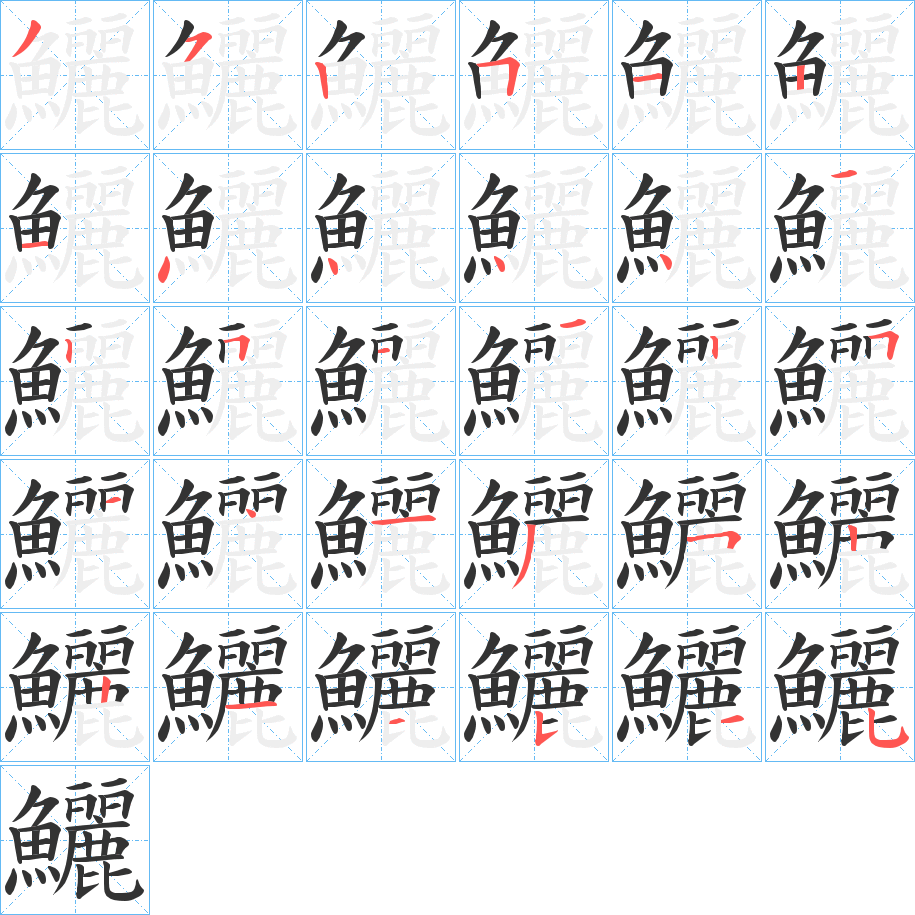鱺的笔顺写法