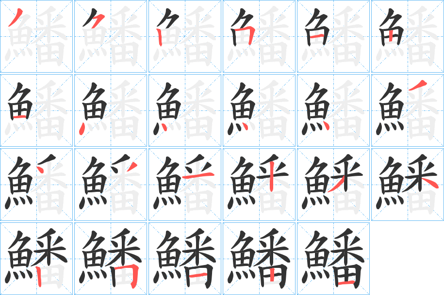 鱕的笔顺写法