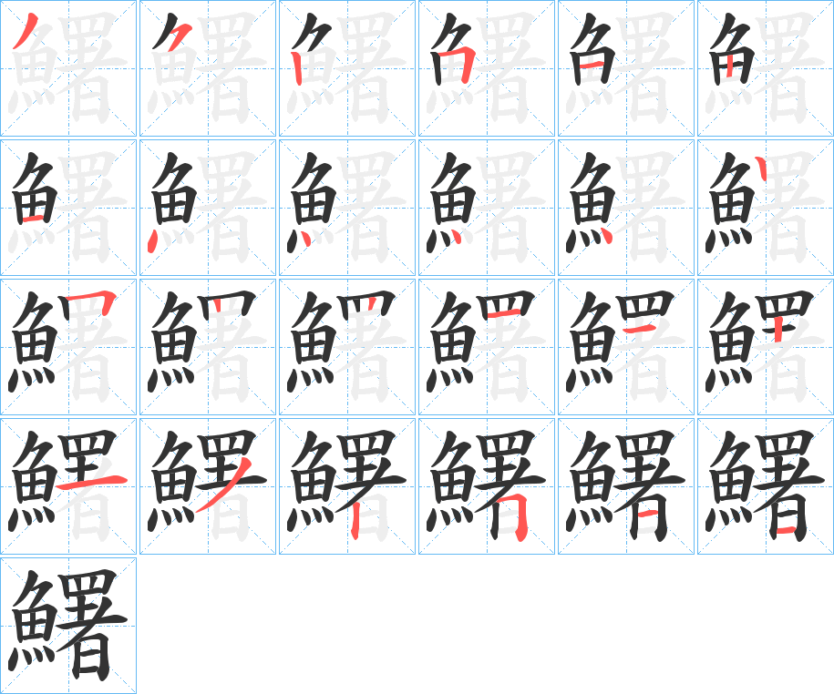 鱰的笔顺写法