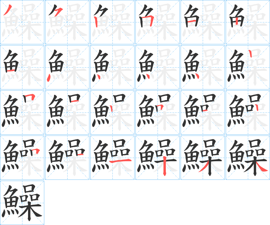 鱢的笔顺写法