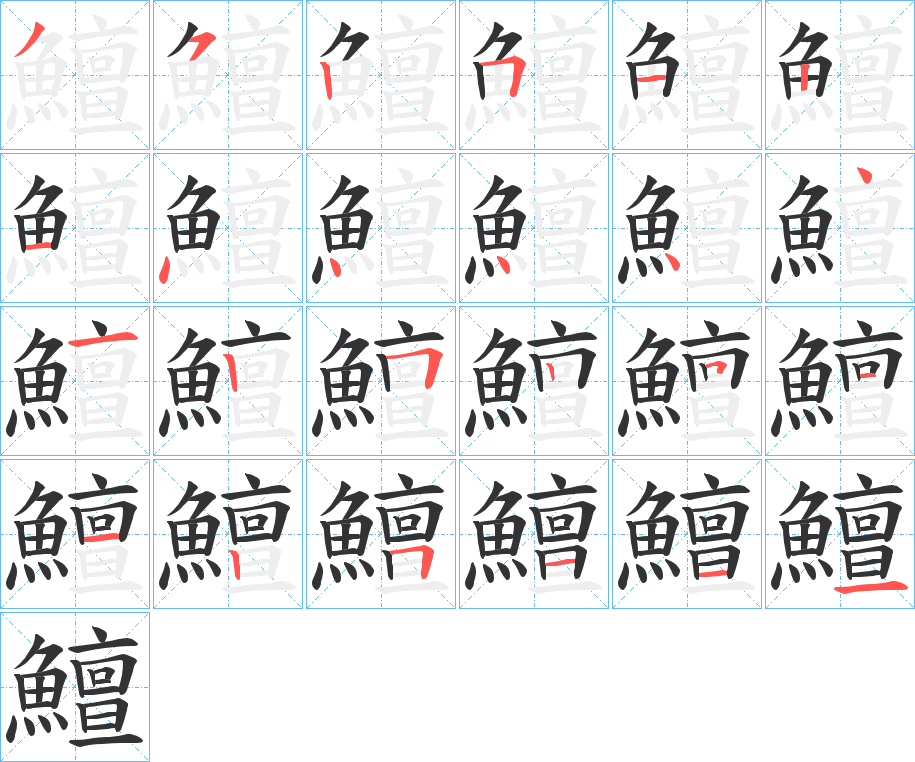 鱣的笔顺写法