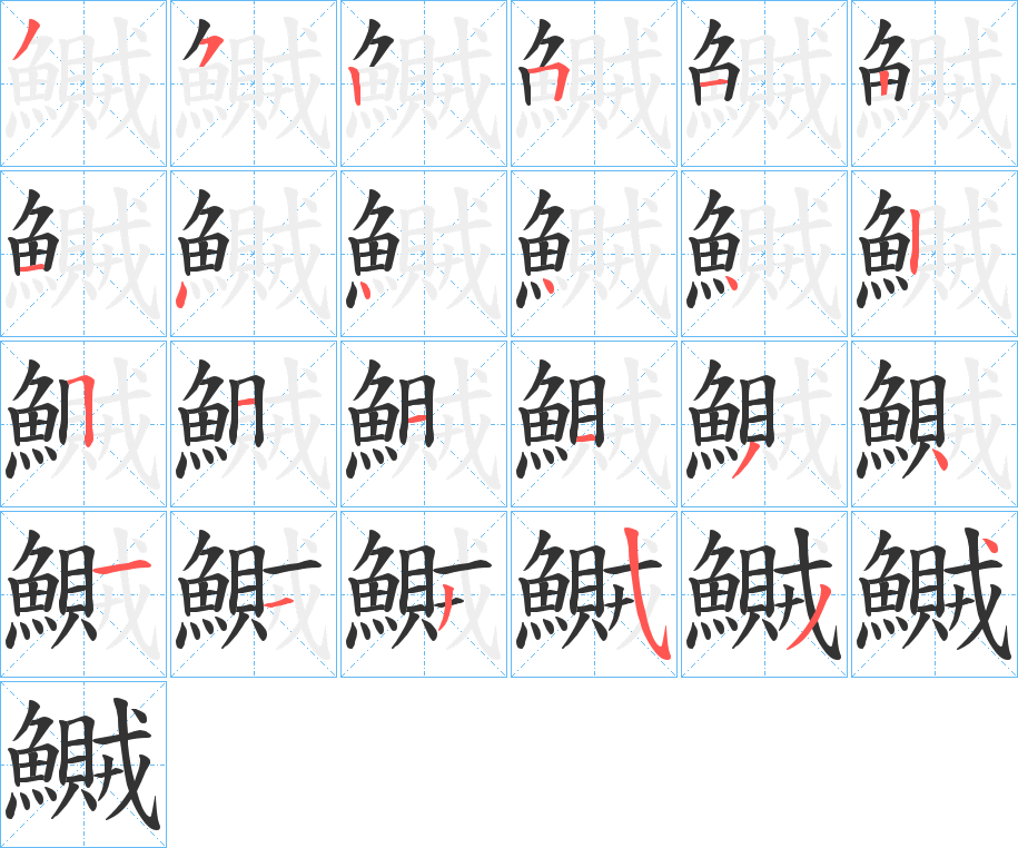 鱡的笔顺写法