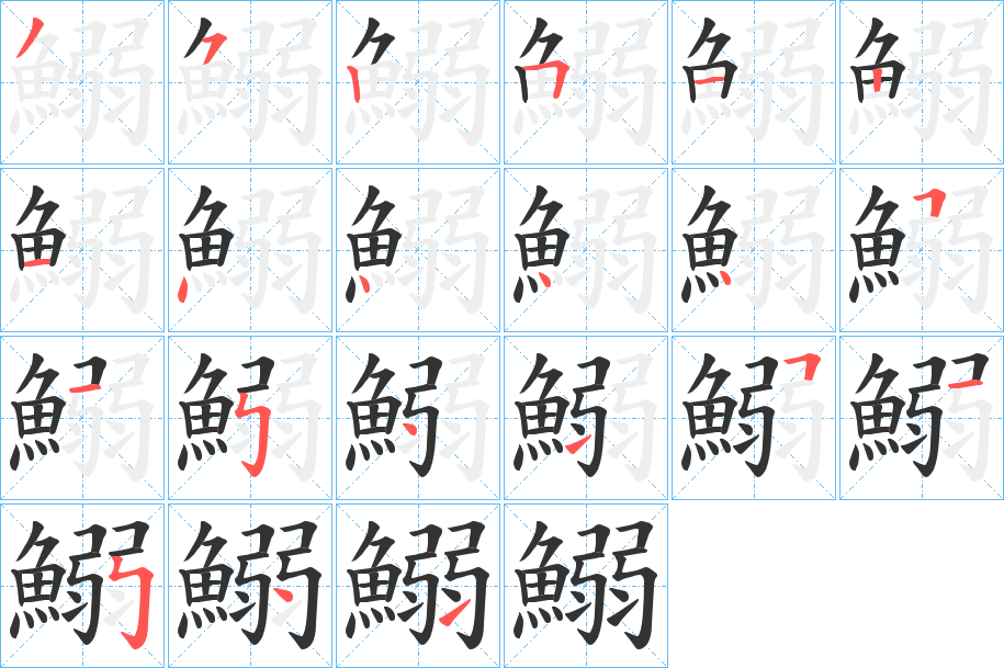 鰯的笔顺写法