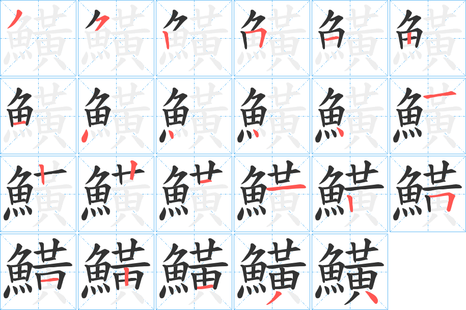 鱑的笔顺写法