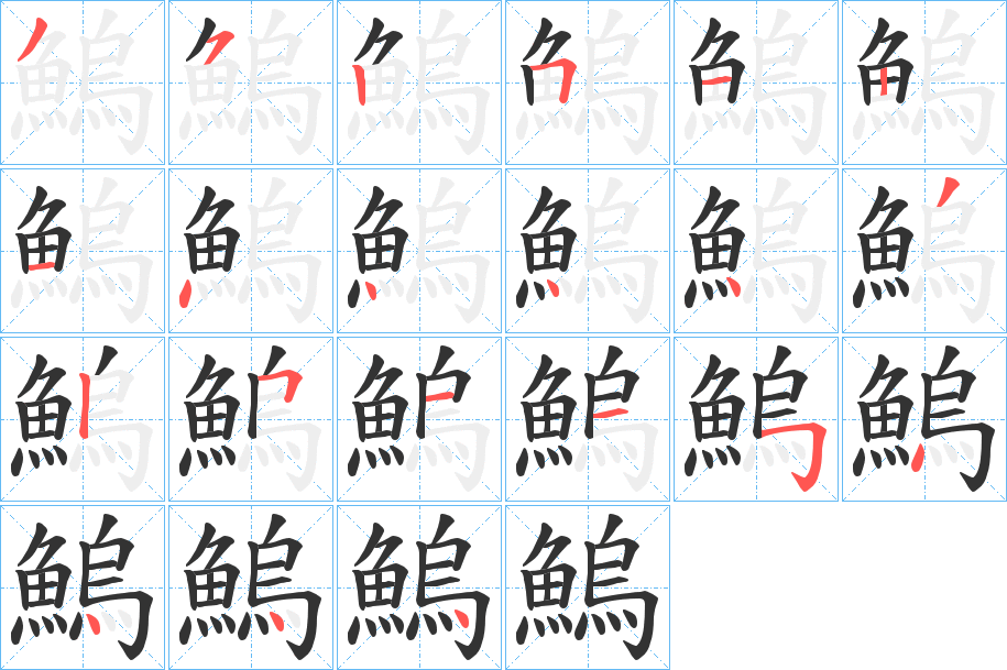 鰞的笔顺写法