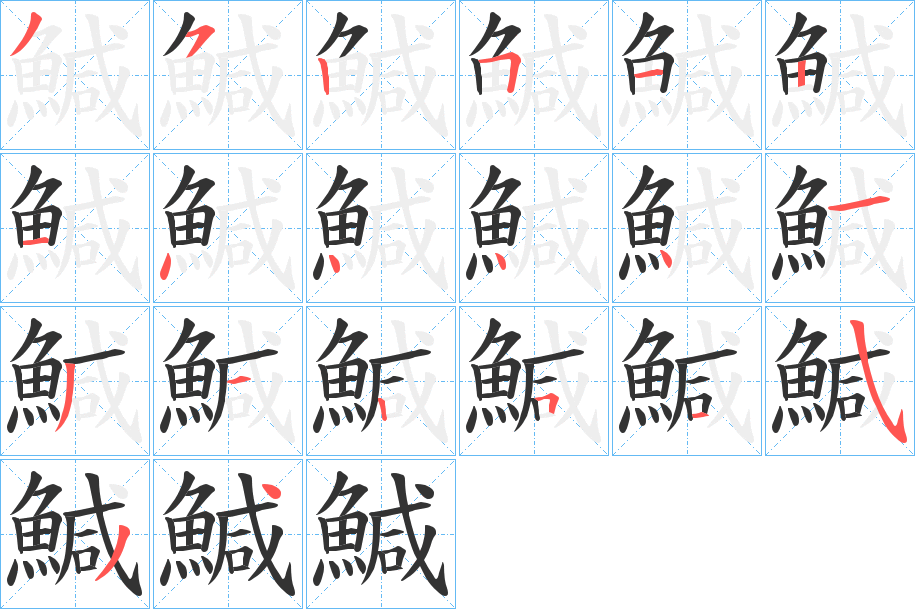 鰔的笔顺写法