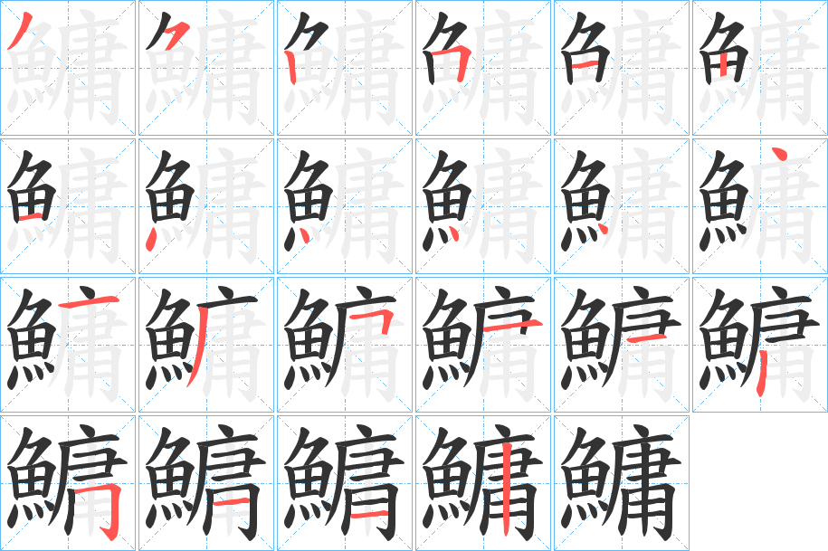 鱅的笔顺写法