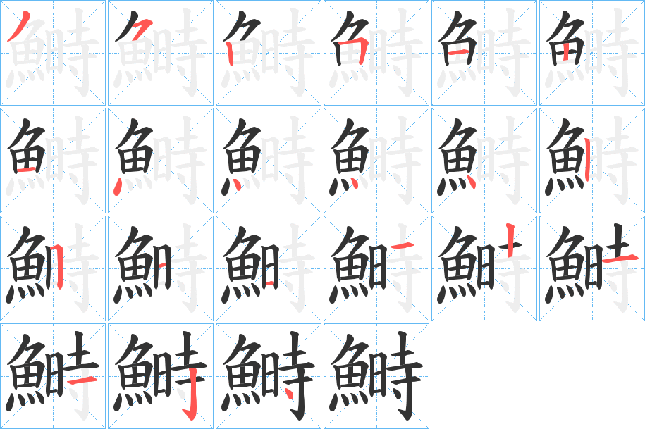 鰣的笔顺写法