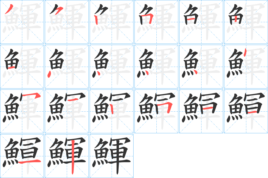 鯶的笔顺写法