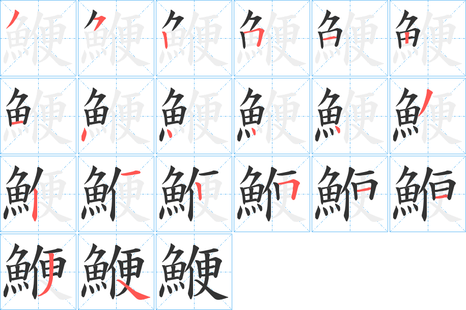 鯾的笔顺写法