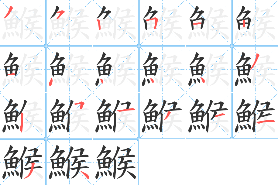鯸的笔顺写法
