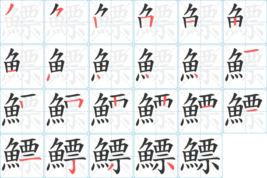 鰾的笔顺写法