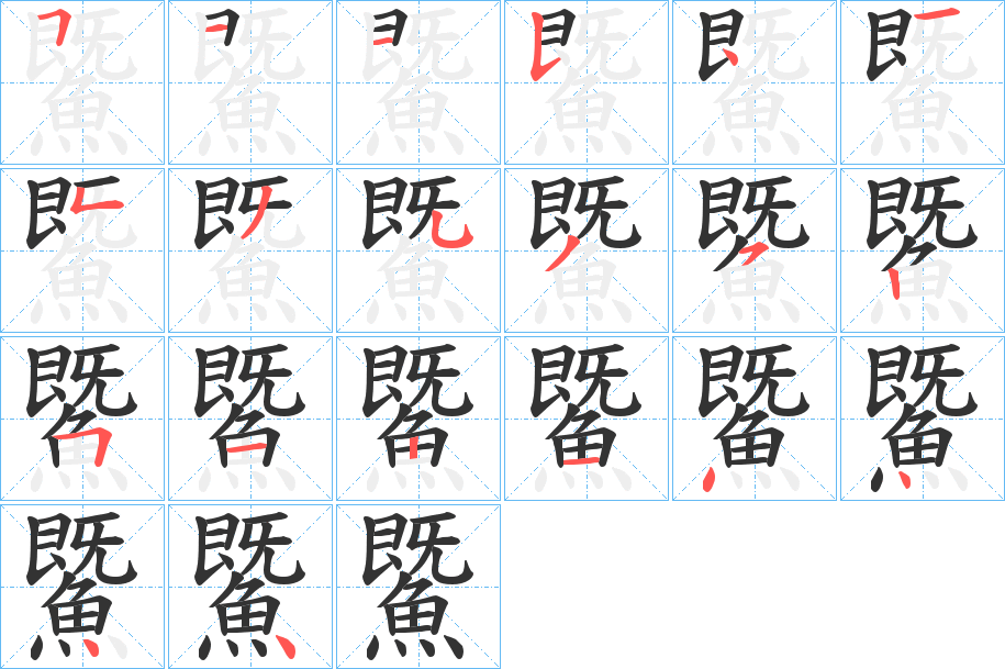 鱀的笔顺写法