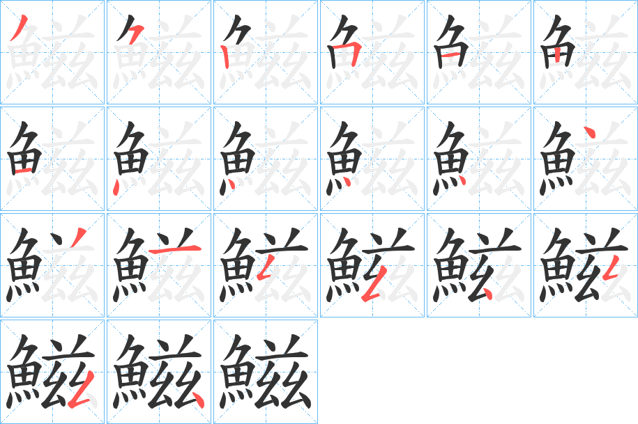 鰦的笔顺写法