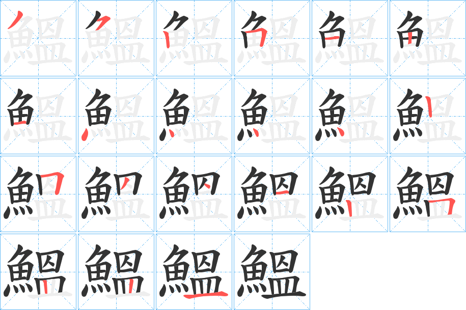 鰮的笔顺写法