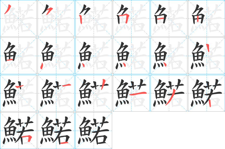 鰙的笔顺写法