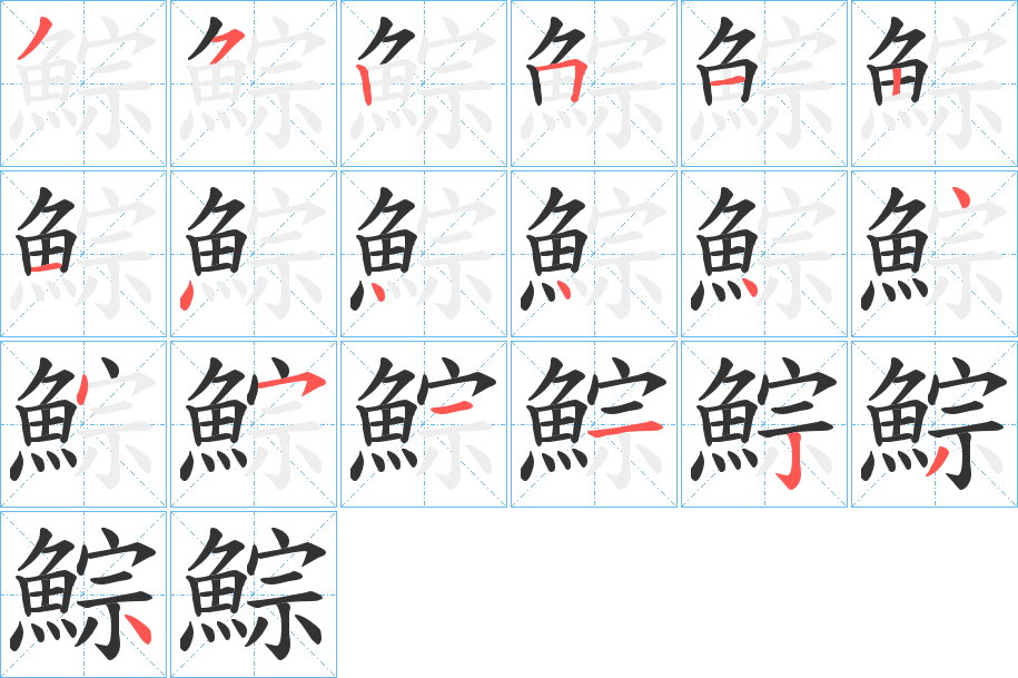 鯮的笔顺写法