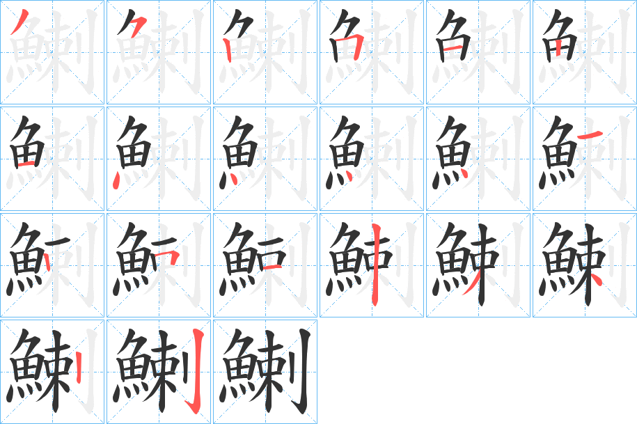 鯻的笔顺写法
