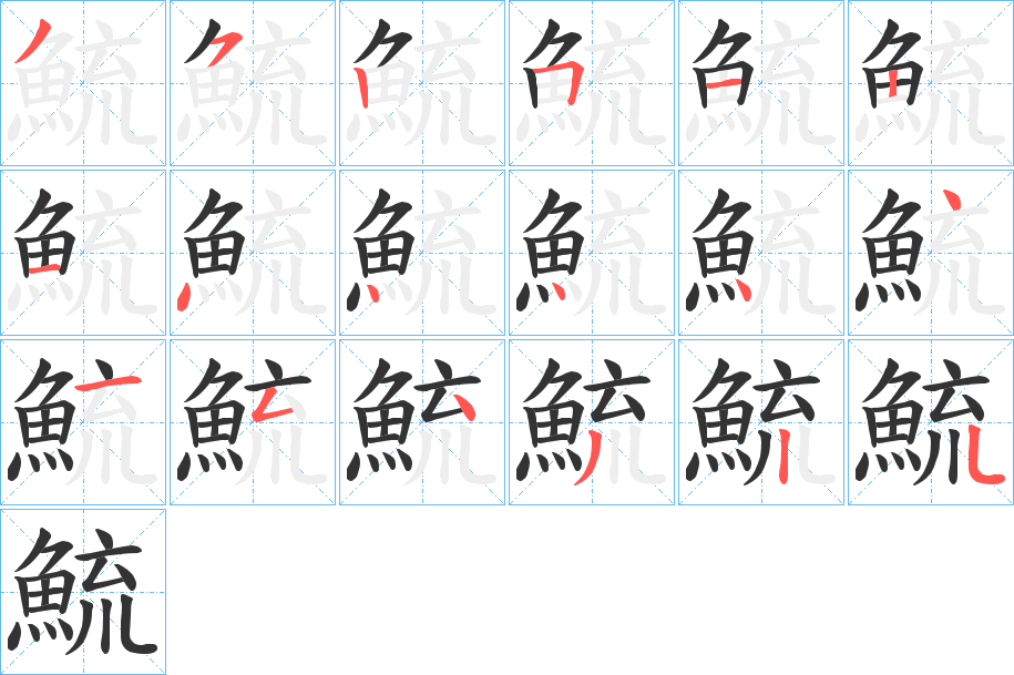 鯍的笔顺写法