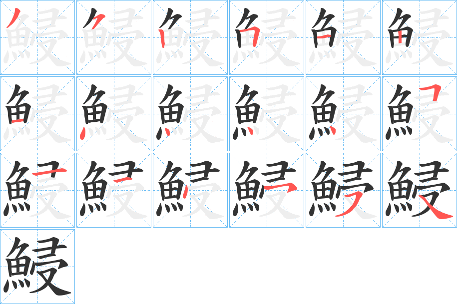 鮼的笔顺写法
