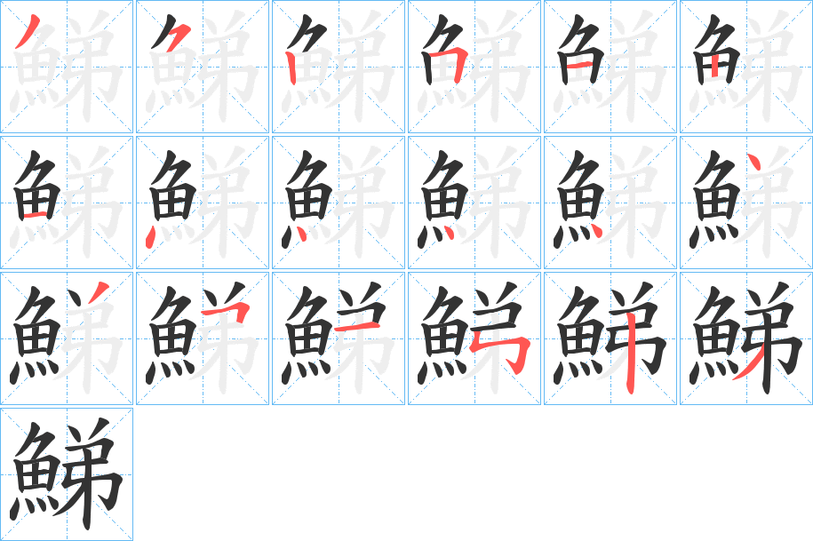 鮷的笔顺写法