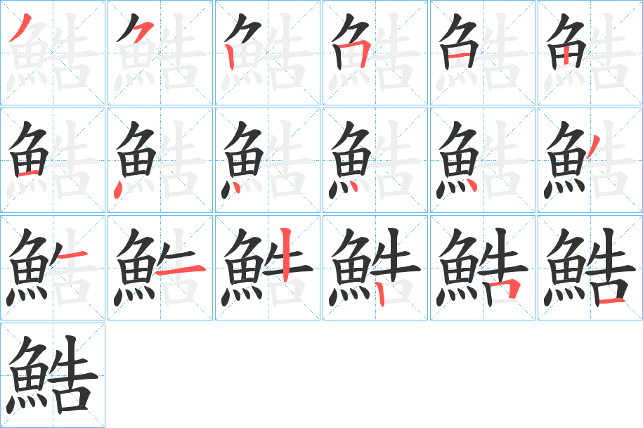 鯌的笔顺写法