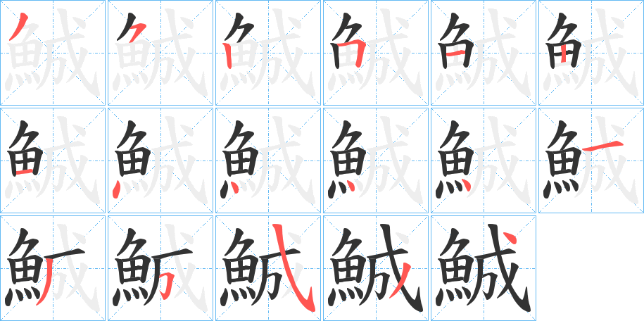 鯎的笔顺写法