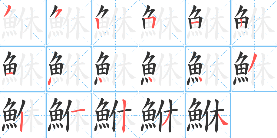 鮴的笔顺写法