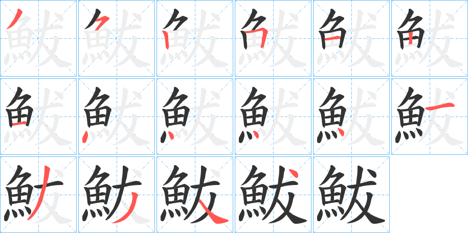 鮁的笔顺写法