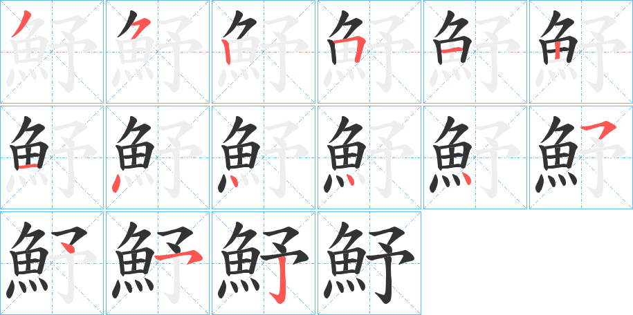 魣的笔顺写法