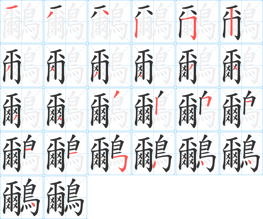 鸍的笔顺写法