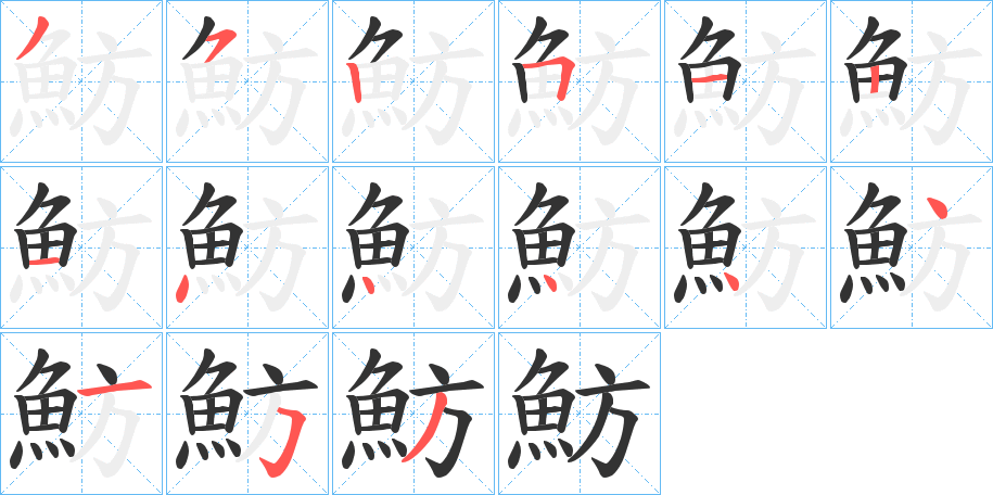 魴的笔顺写法