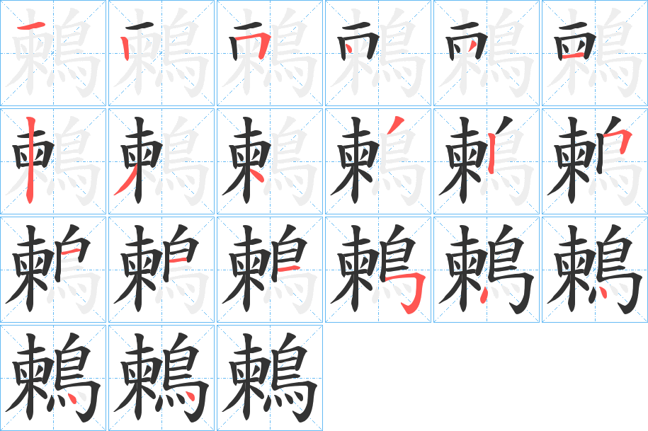 鶫的笔顺写法