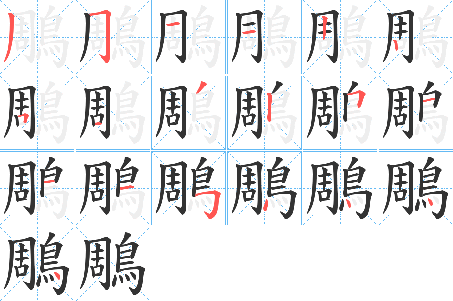 鵰的笔顺写法