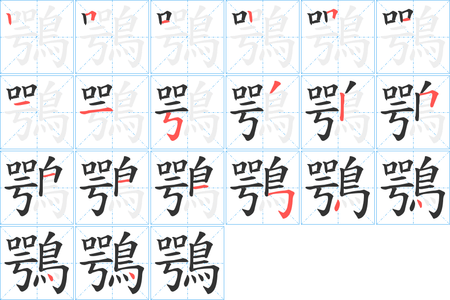 鶚的笔顺写法