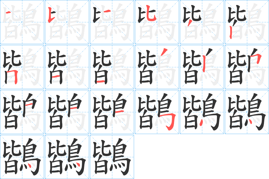鶛的笔顺写法