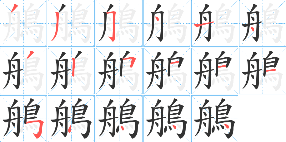 鵃的笔顺写法