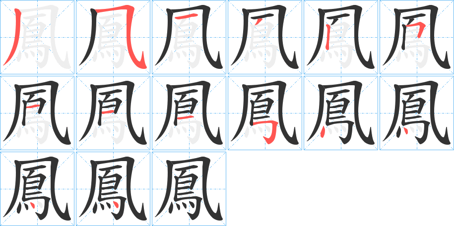 鳳的笔顺写法