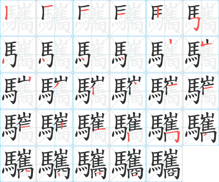 驨的笔顺写法