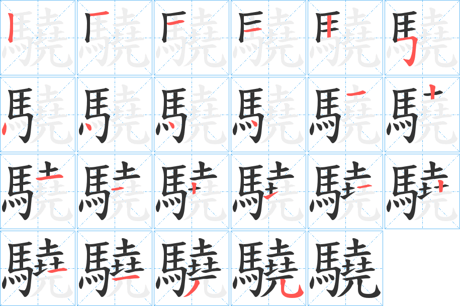 驍的笔顺写法
