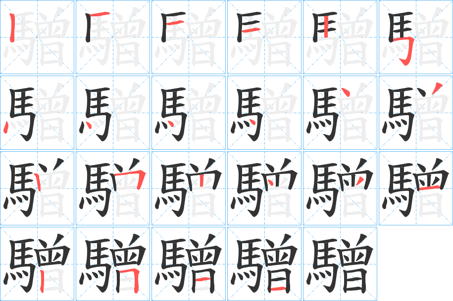 驓的笔顺写法