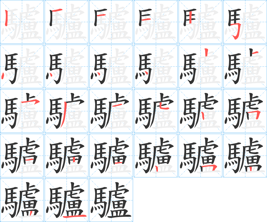 驢的笔顺写法