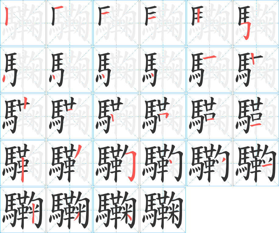 驧的笔顺写法