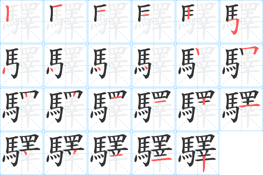 驛的笔顺写法