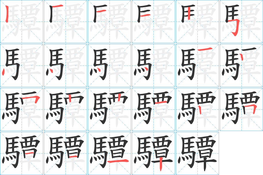 驔的笔顺写法