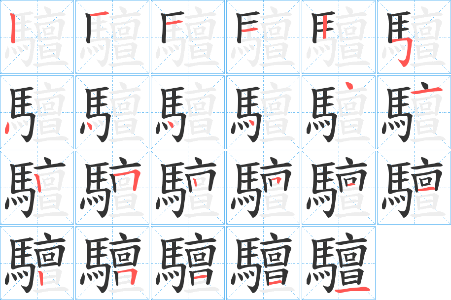驙的笔顺写法