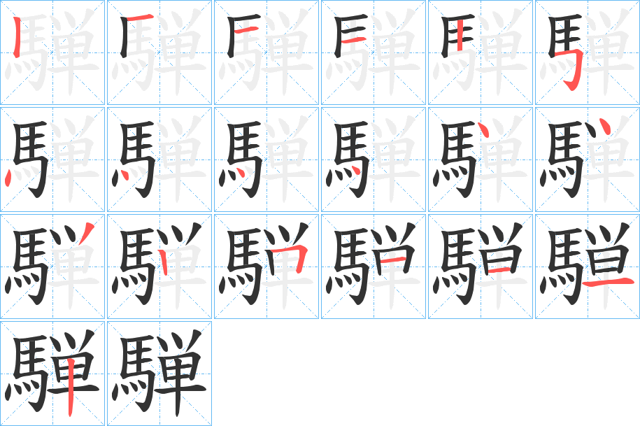 騨的笔顺写法