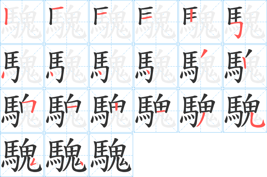 騩的笔顺写法