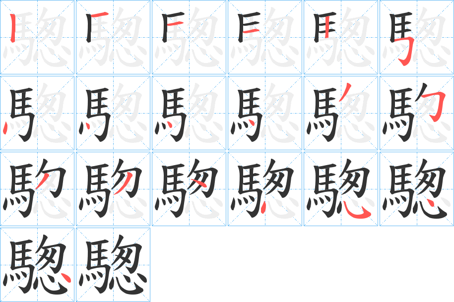 騘的笔顺写法