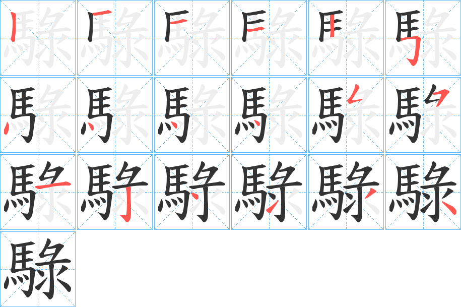騄的笔顺写法